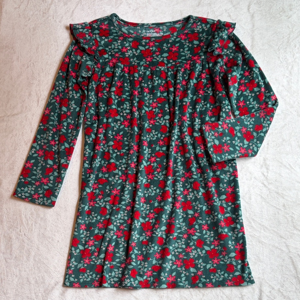 SUPER SOFT Red & Green Floral Nightgown